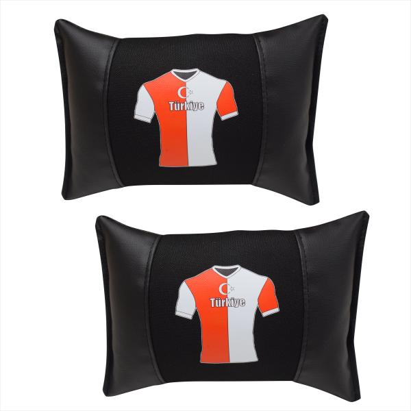 Auto Nackenkissen Nackenpolster Leder und gesticktes Polster Design Türkische Mannschaft Türkei Fussballtrikot